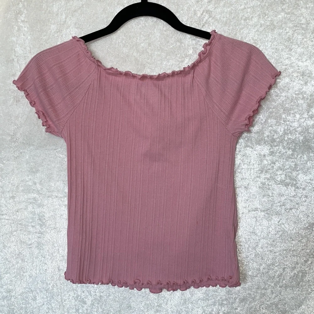 Justice button down top